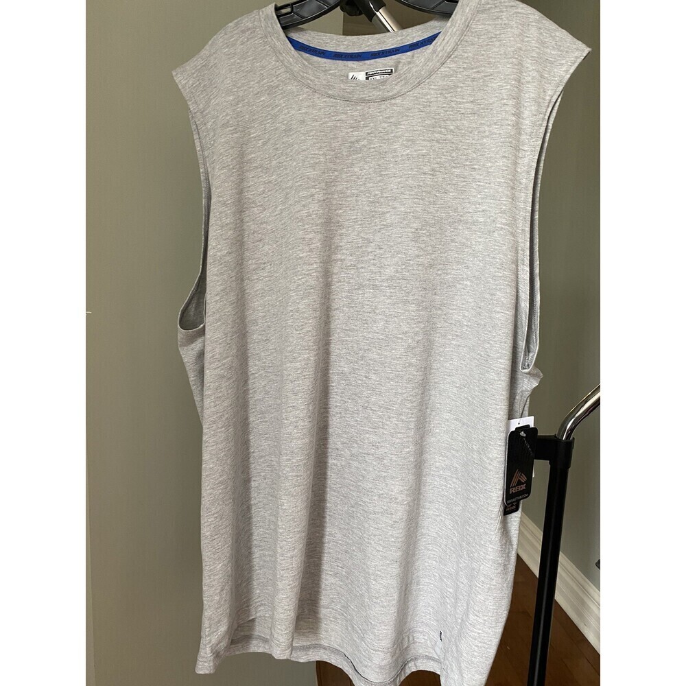 RBX Active Men's Lightweight Quick Dry Muscle Tank Top size XXL light grey